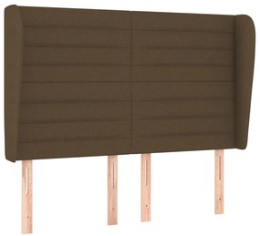 vidaXL Κρεβάτι Boxspring με Στρώμα Σκούρο Καφέ 140x190 εκ. Υφασμάτινο