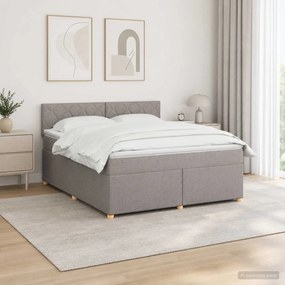 vidaXL Κρεβάτι box spring με στρώμα Taupe 140 x 200 cm Ύφασμα