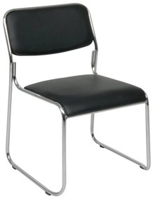 Καρέκλα Campus Ε553,1W Χρώμιο/Soft Pu Μαύρο 51x52x78cm