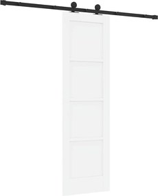 vidaXL Συρόμενη Πόρτα Λευκό και Μαύρο 61 x 198,5 εκ.