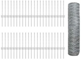vidaXL Τεντώτο με στήριγμα Ασημί 0,4 x 100 μ Ατσάλι
