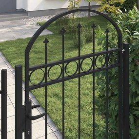 vidaXL Καγκελόπορτα με Αψιδωτή Κορυφή Μαύρη 89 x 200 εκ. από Ατσάλι