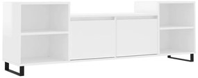 vidaXL Έπιπλο Τηλεόρασης Γυαλ. Λευκό 160x35x55 εκ. Επεξεργασμένο Ξύλο