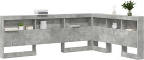 vidaXL Κεφαλάρι Αποθήκης Σκυρόδεμα Γκρι 140 cm Επεξεργασμένο ξύλο