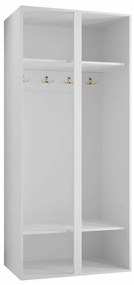 Ντουλάπα Hartford 397, Άσπρο, 186x74x44cm, 54 kg, Πόρτες ντουλάπας: Με μεντεσέδες, Αριθμός ραφιών: 2, Αριθμός ραφιών: 2 | Epipla1.gr