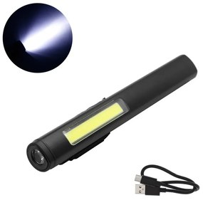 LED Επαναφορτιζόμενος Φακός - Φωτιστικό με 2 Λειτουργίες Φωτισμού και Μαγνήτη YD2302 Μαύρος