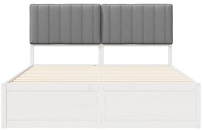 vidaXL Σκελετός Κρεβατιού με Επενδεδυμένο Κεφαλάρι Ανοιχτό γκρι