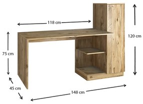 Γραφείο μελαμίνης Dolcedo Megapap χρώμα atlantic pine 148x45x120εκ.