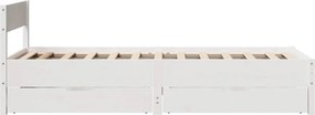 vidaXL Σκελετός Κρεβατιού Χωρίς Στρώμα Λευκό 100x200 εκ. Μασίφ Πεύκο