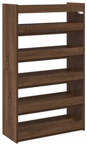 Ράφι παπουτσιών καφέ δρυς 60x25x100 cm Κατασκευασμένο ξύλο - Καφέ