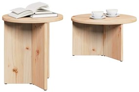 vidaXL Τραπεζάκι σαλονιού 2 pcs Φυσικό 49 x 49 x 28 εκ