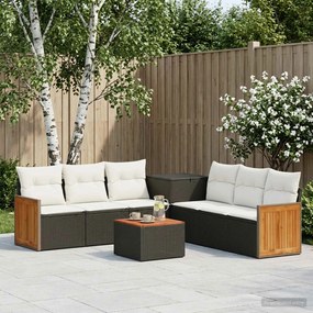 vidaXL Σετ Καναπέ 8 τμχ. Μαύρο και Κρεμ Λευκό 55 x 55 x 37 εκ