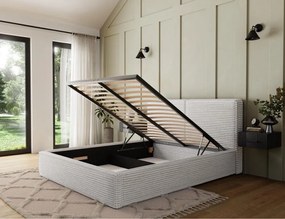 Επενδυμένο κρεβάτι Milora-Λευκό-180 x 200