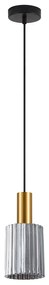SE21-GM-4-GL1 ADEPT TUBE Gold Matt Pendant Smoked Glass+