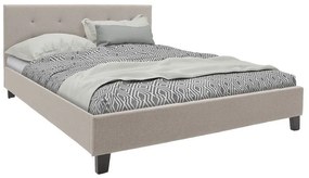 Κρεβάτι Mago pakoworld ύφασμα εκρού 150x200εκ