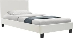 Κρεβάτι Nevil pakoworld 100x200 PU χρώμα λευκό ματ