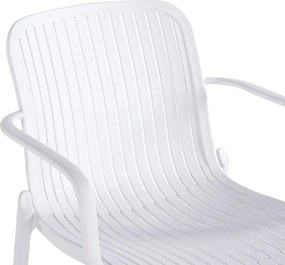 Πολυθρόνα Teragi στοιβαζόμενη pakoworld pp με UV protection λευκή 59x57x82εκ