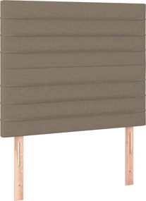vidaXL Κρεβάτι Boxspring με Στρώμα Taupe 90x190 εκ.Υφασμάτινο