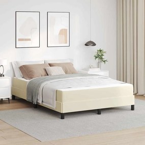 vidaXL Σκελετός Κρεβατιού με στρώμα Κρεμ 140 x 200 cm ύφασμα