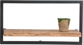 LIZARD Frame Ράφι Μέταλλο Βαφή Μαύρο, Ξύλο Ακακία Φυσικό   1τμχ