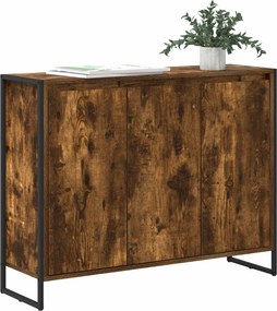 vidaXL Βοηθητικό ντουλάπι Καπνιστό Δρύς 96,5 x 30 x 75 εκ