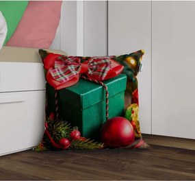 Stewehome Διακοσμητική μαξιλαροθήκη με 3d ψηφιακή εκτύπωση θεματική για Πρωτοχρονιά Λευκό 43x43 cm