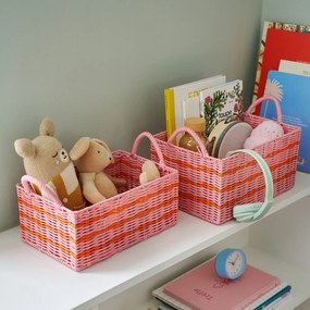 Σετ 2 πλεκτά καλάθια από scoubidou, CAMY