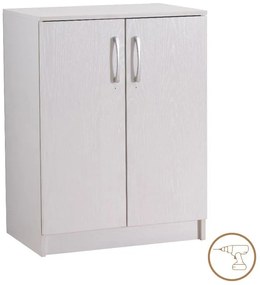 Παπουτσοθήκη-ντουλάπι Shordo λευκό-oak μελαμίνης 60x40.5x80εκ 60x40.5x80 εκ.