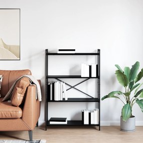 vidaXL Βιβλιοθήκη Μαύρη δρυς 80 x 30 x 118 εκ Επεξεργασμένο ξύλο