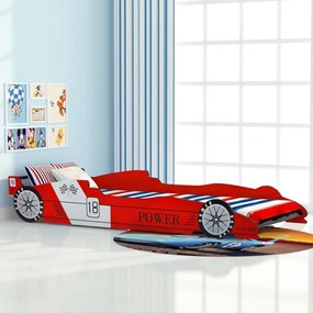 Κρεβάτι Παιδικό Αγωνιστικό Αυτοκίνητο Κόκκινο 90 x 200 εκ. - Κόκκινο