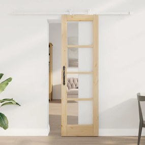 vidaXL Συρόμενη Πόρτα ORKDAL Καφέ 61 x 198.5 εκ. Ξύλο και μέταλλο