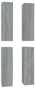vidaXL Έπιπλα Τηλεόρασης 4 τεμ. Γκρι Sonoma 30,5x30x110 εκ. Επεξ. Ξύλο