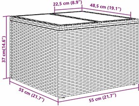 vidaXL Σετ Καναπέ Κήπου με αποθήκευση 7 pcs Γκρι συνθετικό ρατάν