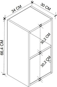Κομοδίνο Vito Megapap χρώμα λευκό 34x30x66,4εκ.