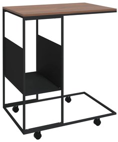 vidaXL Βοηθητικό Τραπέζι με Ρόδες Μαύρο 55 x 36 x 63,5 εκ. Επεξ. Ξύλο