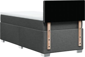 vidaXL Κρεβάτι Boxspring με Στρώμα Σκούρο Γκρι 80x200 εκ. Υφασμάτινο