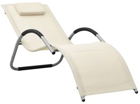 vidaXL Ξαπλώστρες 2 Τεμαχίων Κρεμ / Γκρι από Textilene