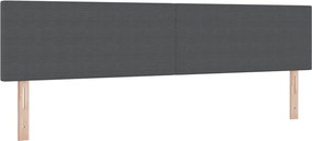 vidaXL LED κεφαλάρι Σκούρο Γκρι 200 cm Υφασμάτινο Κορντουρά