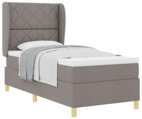 vidaXL Κρεβάτι με Στρώμα Ταπέ Μπεζ 90x190 εκ. Ύφασμα