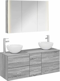 vidaXL Σετ Επίπλων Μπάνιου 4 pcs Γκρι Sonoma