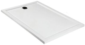Ντουζιέρα Χυτή 120x70xY2 εκ. με Bαλβίδα Aποχέτευσης, Sanitec Flat Classic White A202-00