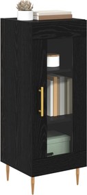 vidaXL Πλαϊνό γραφείο Μαύρη δρυς 34 x 34.5 x 90 εκ Επεξεργασμένο ξύλο
