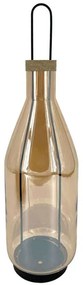 Κηροπήγιο Μπουκάλι 15-00-23981 Φ15x55cm Black-Honey Marhome Μέταλλο,Γυαλί