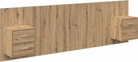 vidaXL Κεφαλή κρεβατιού με κομοδίνο 3 pcs Artisan Oak