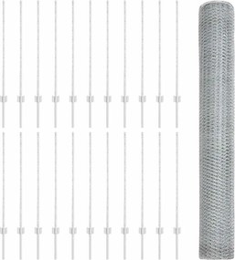 vidaXL Τεντώτο με στήριγμα Ασημί 1 x 50 m Ατσάλι