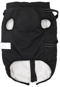 vidaXL Μπουφάν Σκύλου με ιμάντα Μαύρο 3XL Φλις και Πολυεστέρας