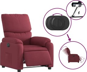 vidaXL Πολυθρόνα Ανακλινόμενη Ηλεκτρική Μπορντό Υφασμάτινη