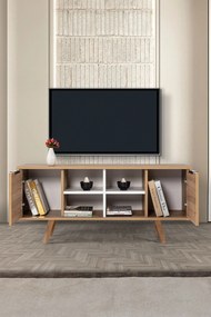 Έπιπλο Τηλεόρασης Sapphire Δρυς / Λευκό POUL 130x35x18