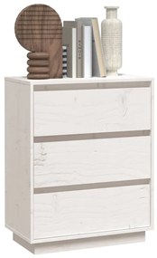 vidaXL Συρταριέρα Λευκή 60 x 34 x 75 εκ. από Μασίφ Ξύλο Πεύκου