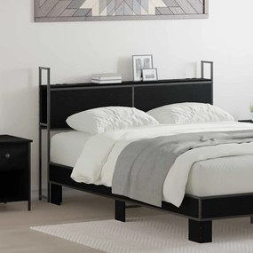 vidaXL Κεφαλάρι Αποθήκης Μαύρη δρυς 135 cm Επεξεργασμένο ξύλο
